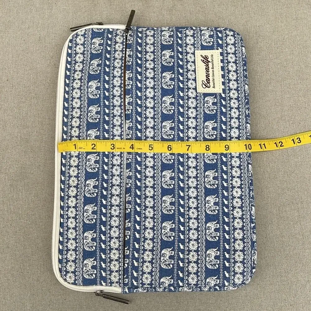 Canvas life Blue Elephant Print Laptop Sleeve 14
